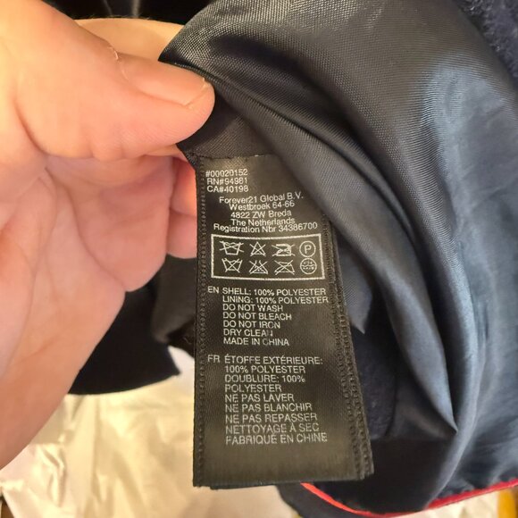 Forever 21 Black Double Breasted Peacoat Women’s Small Military Style Coat - Picture 4 of 4